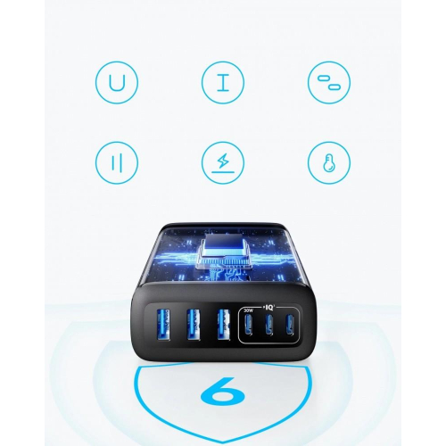 Ładowarka GaN 112W 3xUSB-A 3xUSB-C czarna-15933173