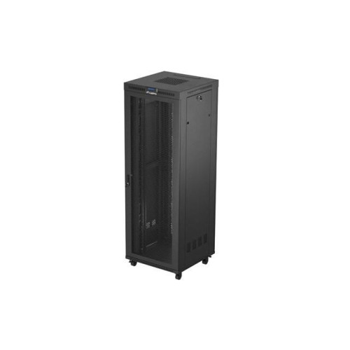 Szafa instalacyjna rack stojąca 19 cali 47U 800x800 drzwi perforowane LCD czarna (Flat pack)