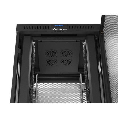 Szafa instalacyjna rack stojąca 19 cali 47U 800x800 drzwi perforowane LCD czarna (Flat pack)-15935309