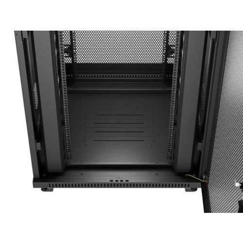 Szafa instalacyjna rack stojąca 19 cali 47U 800x800 drzwi perforowane LCD czarna (Flat pack)-15935310