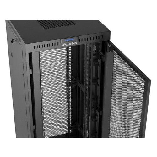 Szafa instalacyjna rack stojąca 19 cali 47U 800x800 drzwi perforowane LCD czarna (Flat pack)-15935314