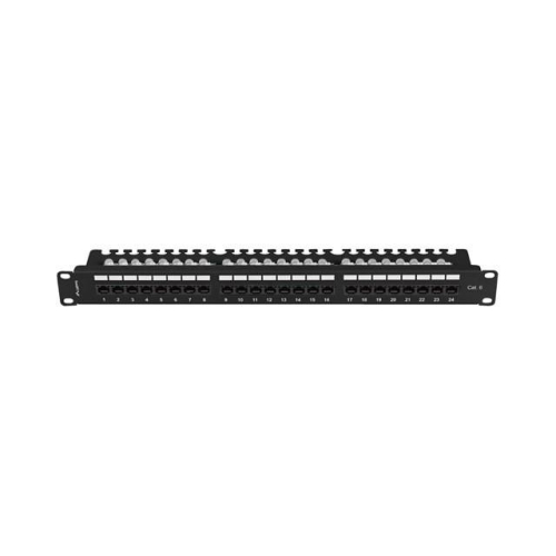 Patch panel 24 porty 1U 19 cali kat.6 UTP z organizerem kablowym, czarny-15936723