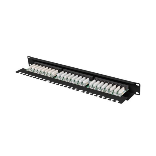 Patch panel 24 porty 1U 19 cali kat.6 UTP z organizerem kablowym, czarny-15936724