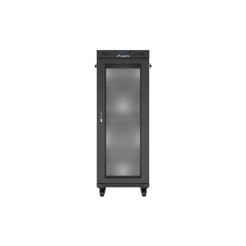 Szafa instalacyjna rack stojąca 19 cali 32U 600x600 drzwi perforowane LCD czarna (Flat pack)-15936765