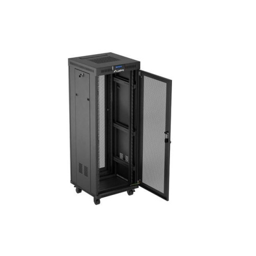 Szafa instalacyjna rack stojąca 19 cali 32U 600x600 drzwi perforowane LCD czarna (Flat pack)-15936768