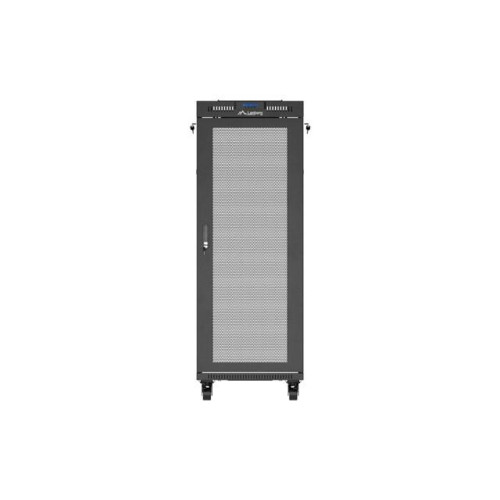 Szafa instalacyjna rack stojąca 19 cali 32U 600x800 drzwi perforowane LCD czarna (Flat pack)-15936778