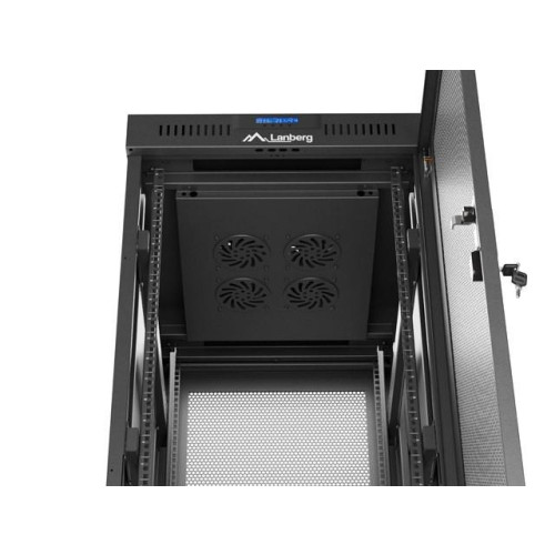 Szafa instalacyjna rack stojąca 19 cali 32U 600x800 drzwi perforowane LCD czarna (Flat pack)-15936785