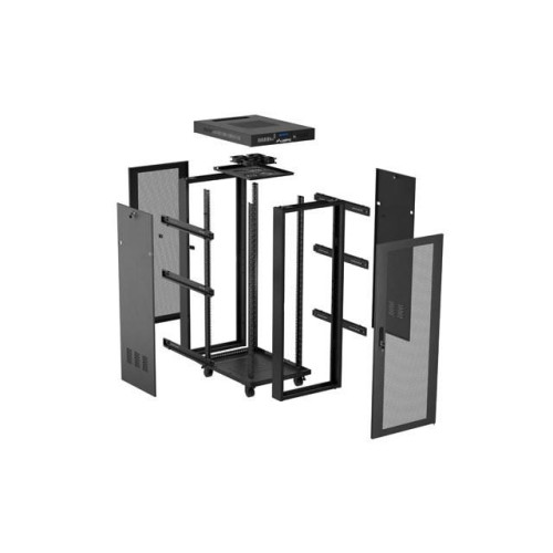 Szafa instalacyjna rack stojąca 19 cali 32U 600x800 drzwi perforowane LCD czarna (Flat pack)-15936788