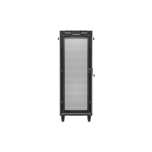 Szafa instalacyjna rack stojąca 19 cali 32U 600x800 drzwi perforowane LCD czarna (Flat pack)-15936789