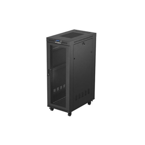 Szafa instalacyjna rack stojąca 19 cali 32U 600x1000 drzwi perforowane LCD czarna (Flat pack)