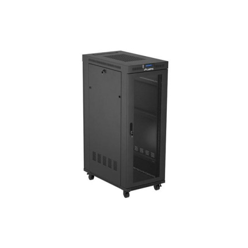 Szafa instalacyjna rack stojąca 19 cali 32U 600x1000 drzwi perforowane LCD czarna (Flat pack)-15936792