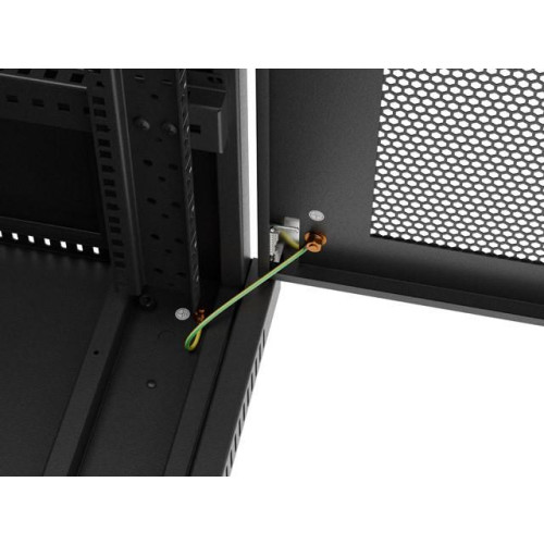 Szafa instalacyjna rack stojąca 19 cali 32U 600x1000 drzwi perforowane LCD czarna (Flat pack)-15936799