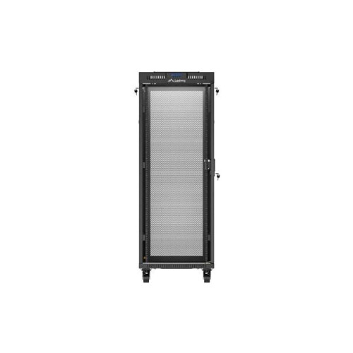 Szafa instalacyjna rack stojąca 19 cali 32U 600x1000 drzwi perforowane LCD czarna (Flat pack)-15936801