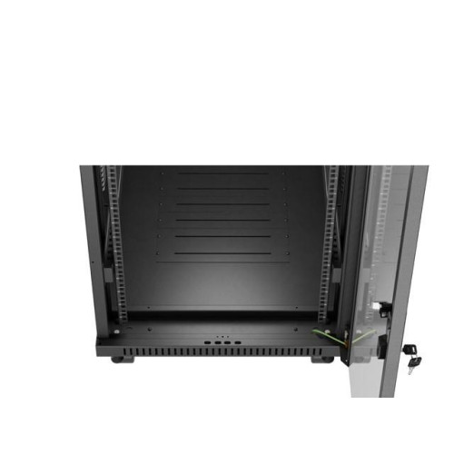 Szafa instalacyjna rack stojąca 19 cali 32U 600x1000 drzwi przeszklone LCD czarna (Flat pack)-15936811