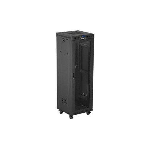 Szafa instalacyjna rack stojąca 19 cali 37U 600x600 drzwi perforowane LCD czarna (Flat pack)-15936817
