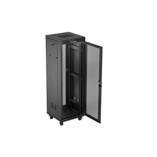 Szafa instalacyjna rack stojąca 19 cali 37U 600x600 drzwi perforowane LCD czarna (Flat pack)-15936819