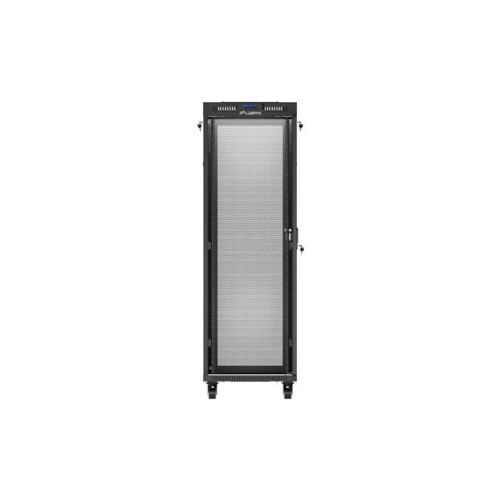 Szafa instalacyjna rack stojąca 19 cali 37U 600x600 drzwi perforowane LCD czarna (Flat pack)-15936826