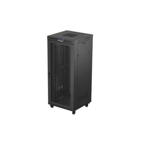 Szafa instalacyjna rack stojąca 19 cali 37U 800x800 drzwi perforowane LCD czarna (Flat pack)