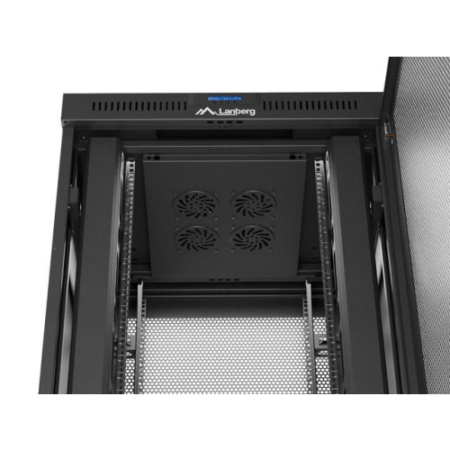 Szafa instalacyjna rack stojąca 19 cali 37U 800x800 drzwi perforowane LCD czarna (Flat pack)-15936836