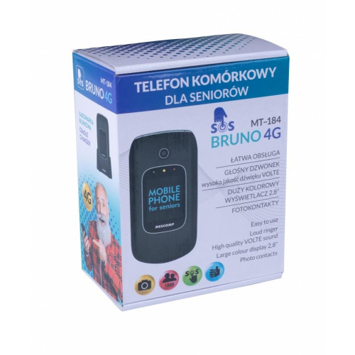 Telefon komórkowy z klapką dla seniorów MT-184 BRUNO 4G-15937857