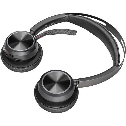 POLY Zestaw słuchawkowy Voyager Focus 2 USB-C-C + przejściówka USB-C/A Adapter + podstawka ładująca-15956230