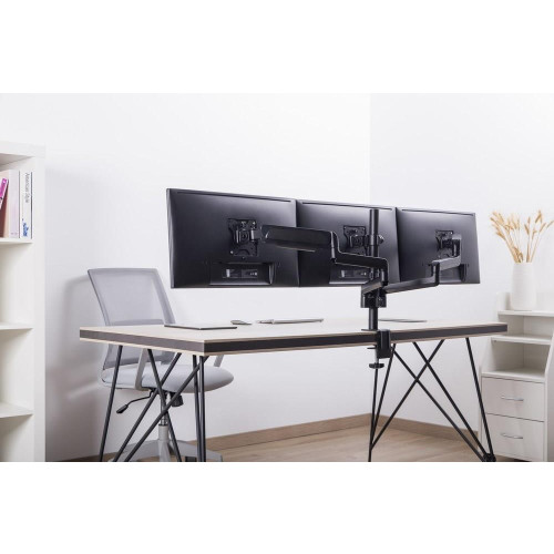 GEMBIRD BIURKOWE REGULOWANE RAMIĘ/UCHWYT NA 3 MONITORY 17-27, VESA 100X100MM, DO 7 KG-16052804