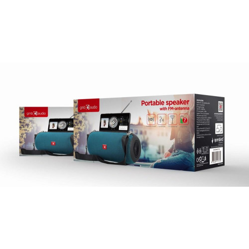 GEMBIRD PRZENOŚNY GŁOŚNIK BLUETOOTH SPK-BT-17-G FM-RADIO, WBUDOWANY MIKROFON, KOLOR ZIELONY, USB, AUX, MICROSD-160629