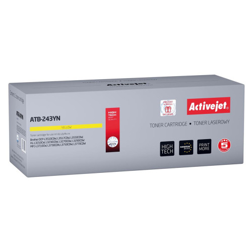 Activejet ATB-243YN Toner (zamiennik Brother TN-243Y; Supreme; 1000 stron; Żółty)-572703