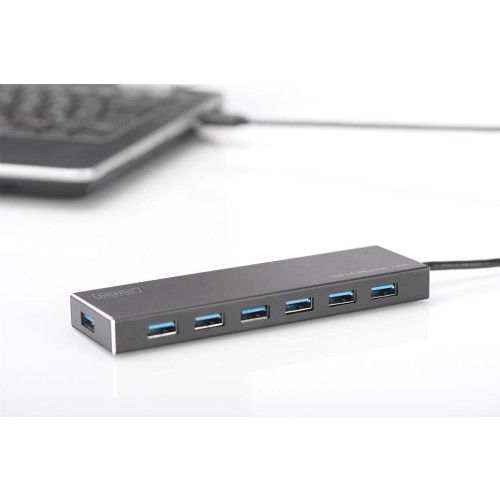 DIGITUS HUB USB 3.0/KONCENTRATOR 7XUSB 3.0 SUPERSPEED, AKTYWNY, ALUMINIUM DA-70241-1-16153490