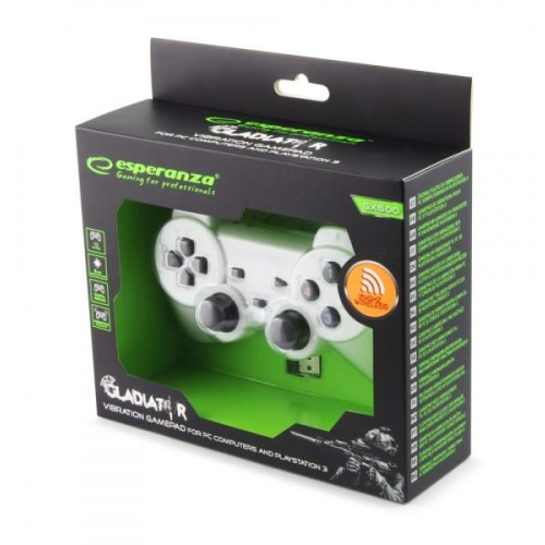Gamepad bezprzewodowy Esperanza GLADIATOR EGG108W (PC, PS3; kolor biały)-16180993