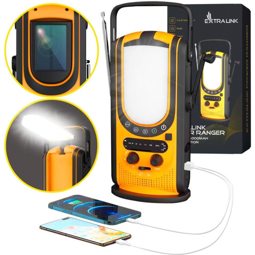 Extralink Power Ranger EPS-6000 | Powerbank | 6000mAh, Radio FM, Lampka LED, Dynamo, Panel solarny-12513032