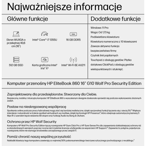 HP EliteBook 860 G10 i7-1355U 16