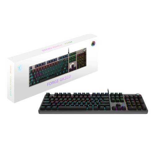 Klawiatura gamingowa czarna US/FORGE GK310 RED MSI-16226288