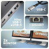 AXAGON HMC-7HX2 Hub USB, 2x USB-A, 1x USB-C, 2x HDMI 2.0, 1x RJ45, 100 W PD – srebrny-16326659