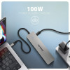AXAGON HMC-7HX2 Hub USB, 2x USB-A, 1x USB-C, 2x HDMI 2.0, 1x RJ45, 100 W PD – srebrny-16326661