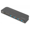Przełącznik KVM, 4 portowy, 4K 60Hz, 4x DP IN, 1x DP OUT, 1x HDMI OUT, 2x USB A, 1x Audio IN&OUT-16392054