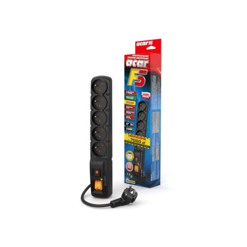 Listwa zasilająca Acar F5 (3m ; czarny)-16360482