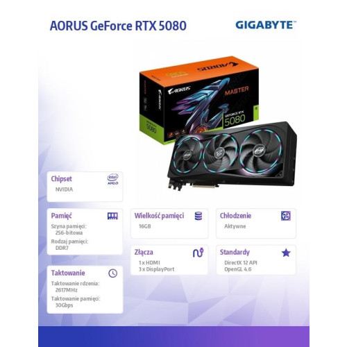 Karta graficzna GV-N5080AORUS M-16GD GV-N5080AORUS M-16GD-16390553