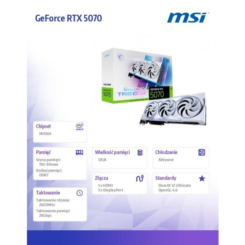 Karta graficzna GeForce RTX 5070 12G GAMING TRIO OC WHITE GDDR7 192bit-16391015