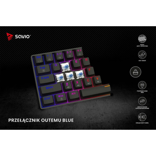 Klawiatura mechaniczna BLACKOUT X2 OUTEMU Blue, Hot Swap-16391086