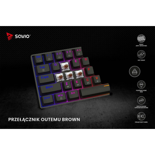 Klawiatura mechaniczna BLACKOUT X2 OUTEMU Brown, Hot Swap-16391108