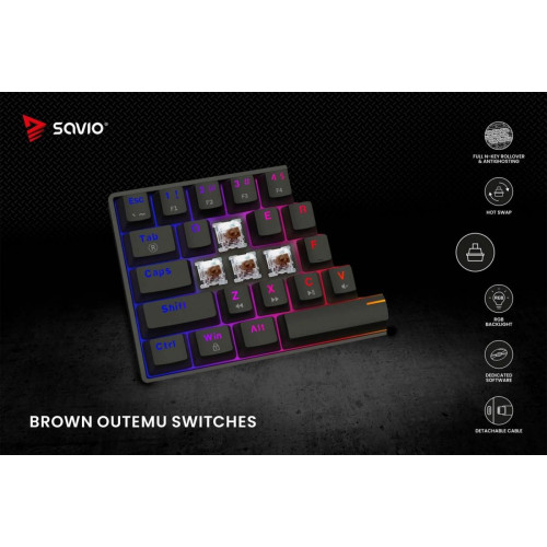 Klawiatura mechaniczna BLACKOUT X2 OUTEMU Brown, Hot Swap-16391115