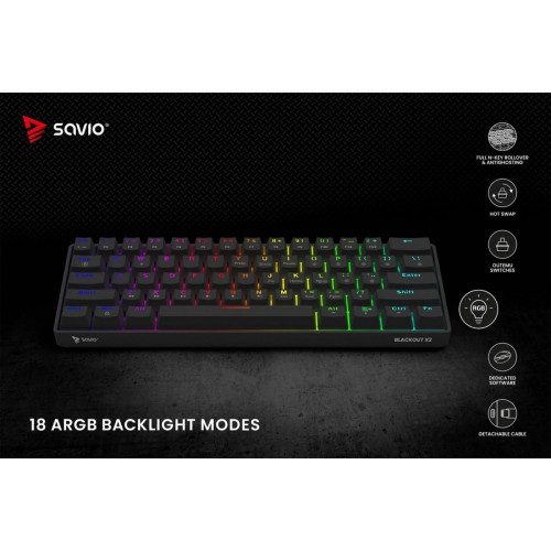 Klawiatura mechaniczna BLACKOUT X2 OUTEMU Red, Hot Swap-16391160