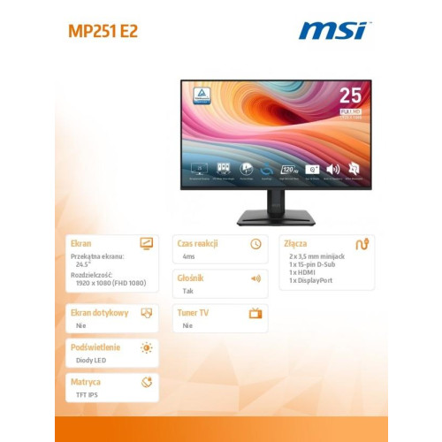 Monitor PRO MP251 E2 24.5 cala LED/FHD/Flat/120Hz/Black-16391886