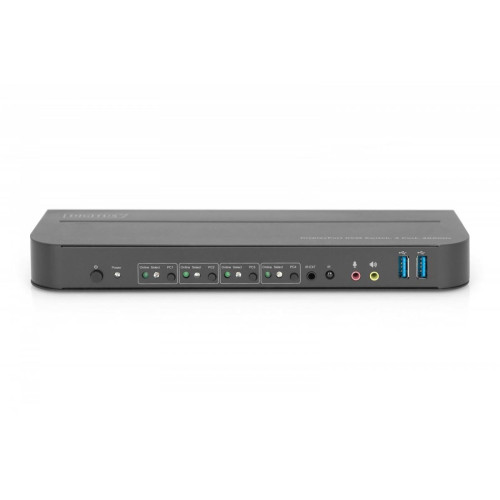 Przełącznik KVM, 4 portowy, 4K 60Hz, 4x DP IN, 1x DP OUT, 1x HDMI OUT, 2x USB A, 1x Audio IN&OUT-16392055