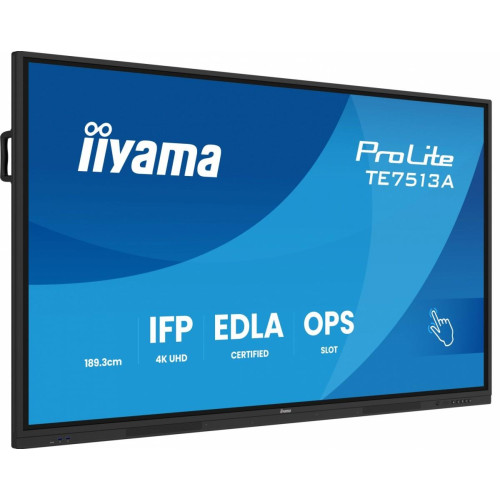 Monitor 75 cali TE7513A-B1AG INFRARED,40pkt,IPS,4K,7H,450cd/m2, WiFi,USB, ANDROID 14, Google EDLA,2x20W, UCHWYT CIE