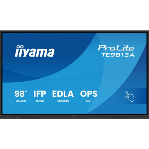 Monitor 98 cali TE9813A-B1AG INFRARED,40pkt,IPS,4K,7H,450cd/m2, WiFi,USB, ANDROID 14, Google EDLA,2x20W, UCHWYT CIENNY