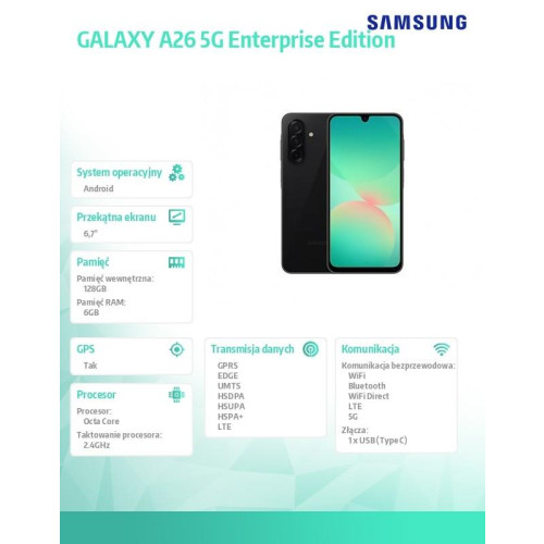 Smartfon GALAXY A26 5G 6/128 GB czarny Enterprise Edition-16393032