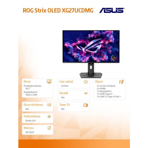Monitor 27 cali XG27UCDMG OLED 4K 240Hz HDMI DP USB-C-16393329