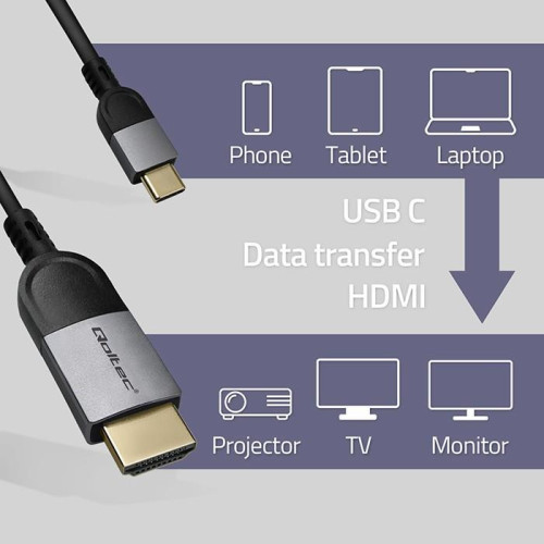 Kabel Adapter USB-C na HDMI high speed 4K | 60Hz | 32AWG | 2m-16393486